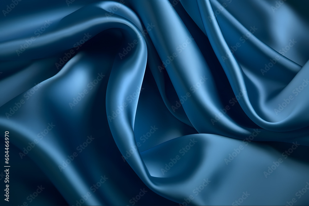 Silk fabric in blue, Generative AI