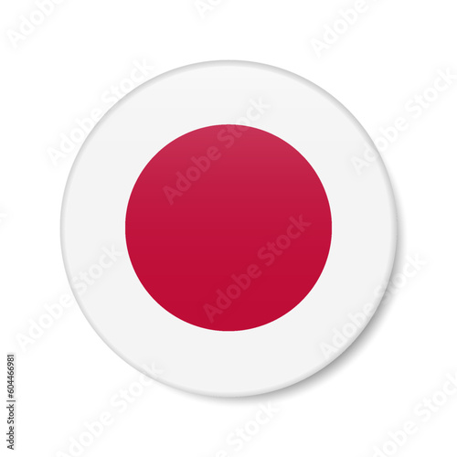 Free Download Japan circle button icon. Japanese round badge flag. 3D realistic isolated vector illustration - GFXLoad