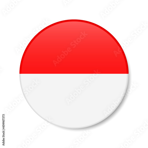 Free Download Indonesia circle button icon. Indonesian round badge flag. 3D realistic isolated vector illustration - GFXLoad