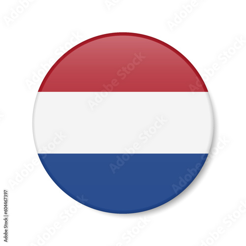 Netherlands circle button icon. Holland round badge flag. 3D realistic isolated vector illustration Free Download Netherlands circle button icon. Holland round badge flag. 3D realistic isolated vector illustration - GFXLoad