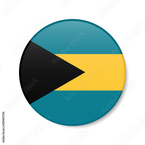 Bahamas circle button icon. Bahamian round badge flag. 3D realistic isolated vector illustration Free Download Bahamas circle button icon. Bahamian round badge flag. 3D realistic isolated vector illustration - GFXLoad