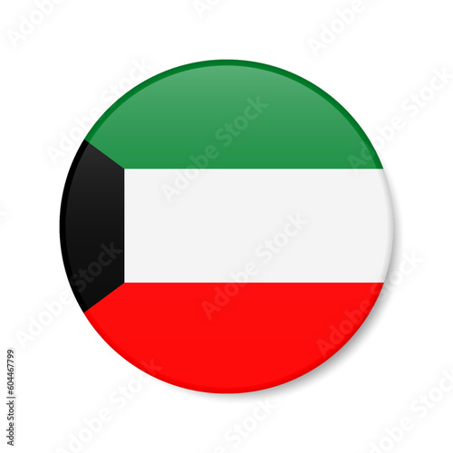 Kuwait circle button icon. Kuwaiti round badge flag. 3D realistic isolated vector illustration Free Download Kuwait circle button icon. Kuwaiti round badge flag. 3D realistic isolated vector illustration - GFXLoad