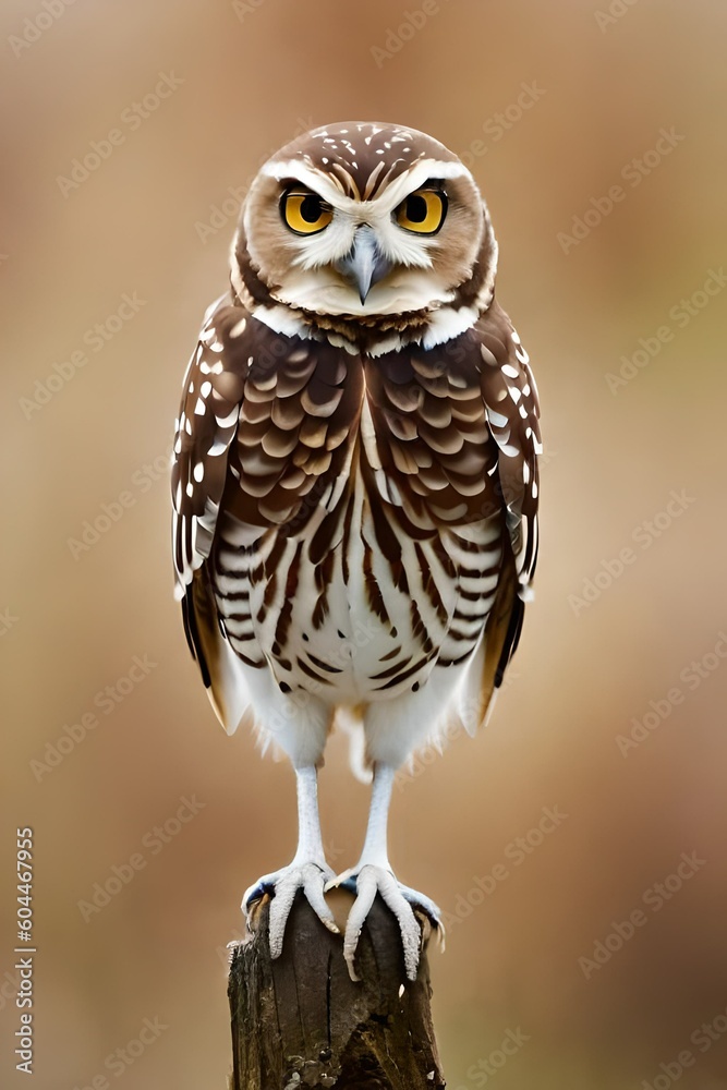Fototapeta premium Burrowing Owl bird, Generative AI
