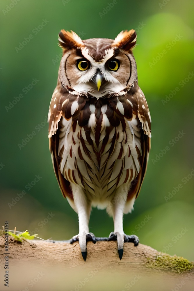 Fototapeta premium Eastern Screech Owl bird, Generative AI