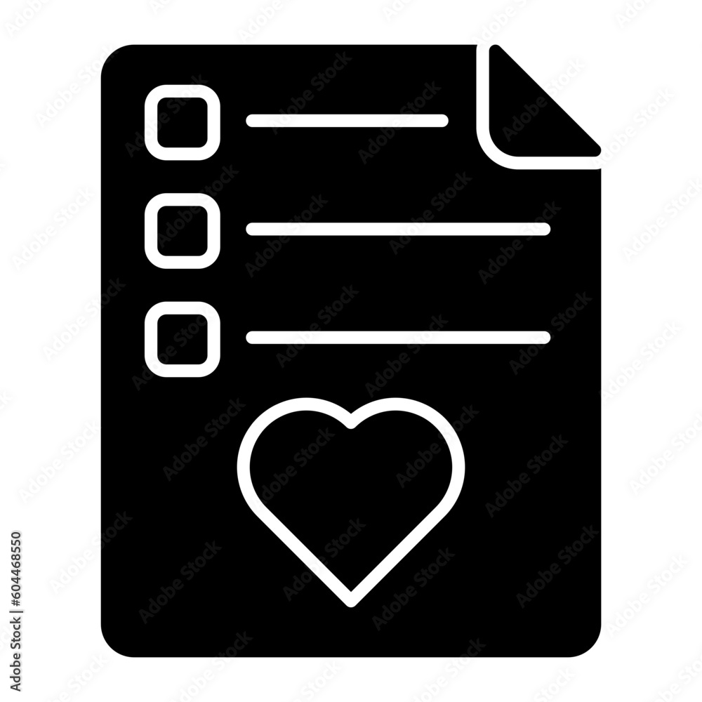 Wishlist Glyph Icon Wishlist Glyph Icon