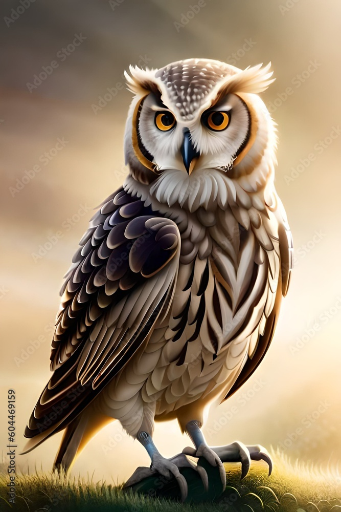 Obraz premium Owl bird, Generative AI