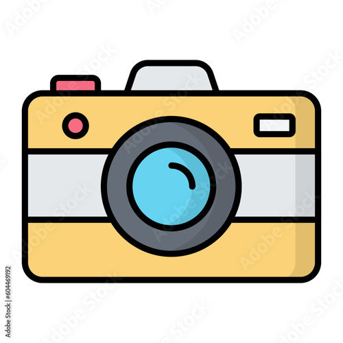 Camera Line Color Icon