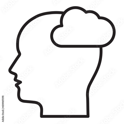 human, brain, cloud, head, brainstorming cloud icon