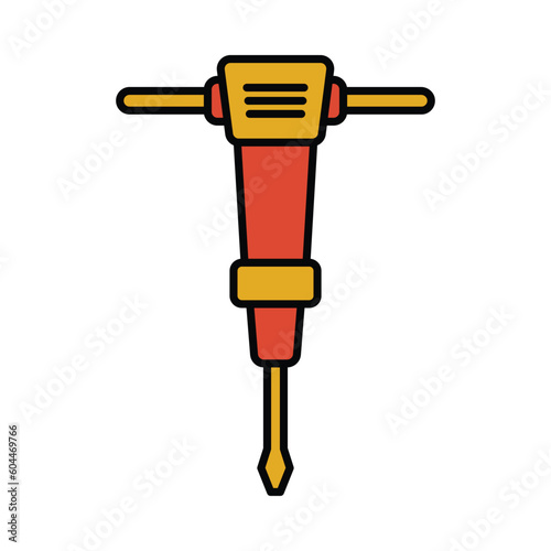 Hydraulic Breaker, pneumatic rock drill, tools, work tools, Construction jackhammer icon