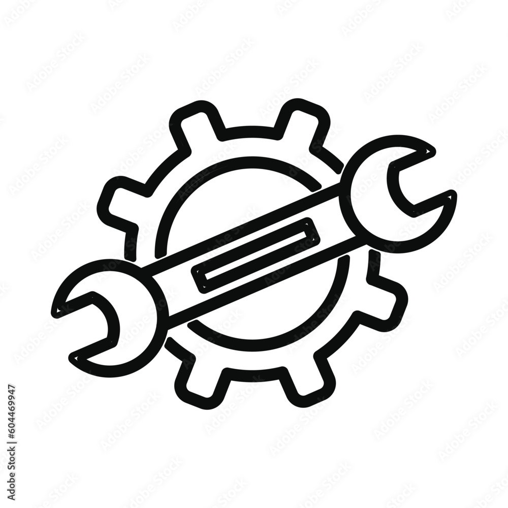 wrench, gear, gearwrench, maintenance, gear and wrench icon
