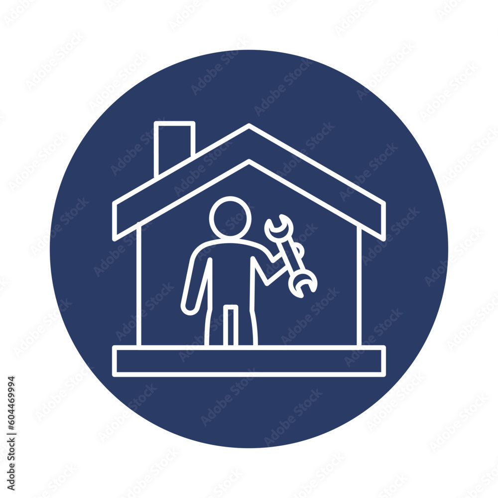 man, wrench, home, garage, man in garage icon man, wrench, home, garage, man in garage icon