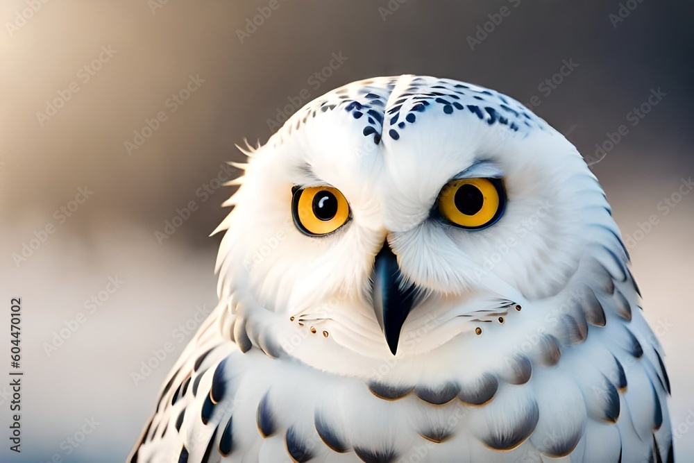 Obraz premium Snowy Owl Owl bird, Generative AI