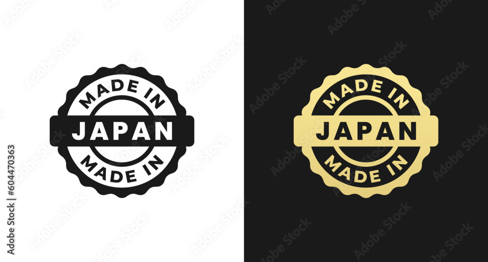 Made in Japan Stamp or Made in Japan Label Vector Isolated in Flat Style. Made in Japan stamp for product packaging design element. Simple made in japan label for packaging design element.