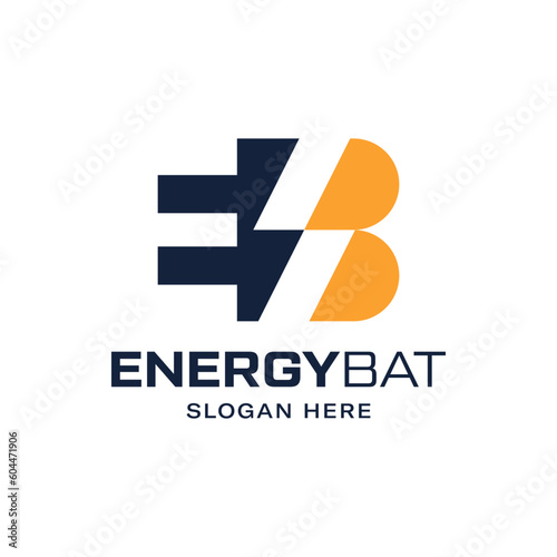 E, B and electric lightning combination logo. It is suitable for use for electrical logos.