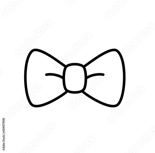 Cute bowtie necktie outline icon