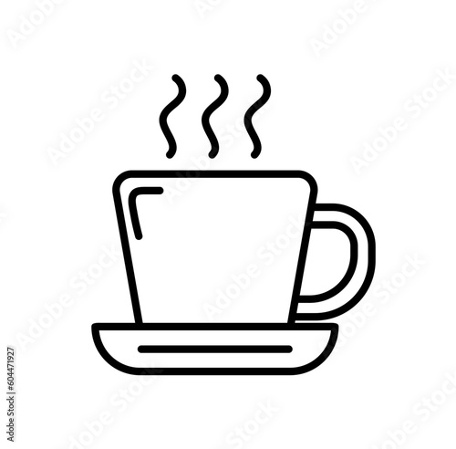 Cute coffee cup outline icon