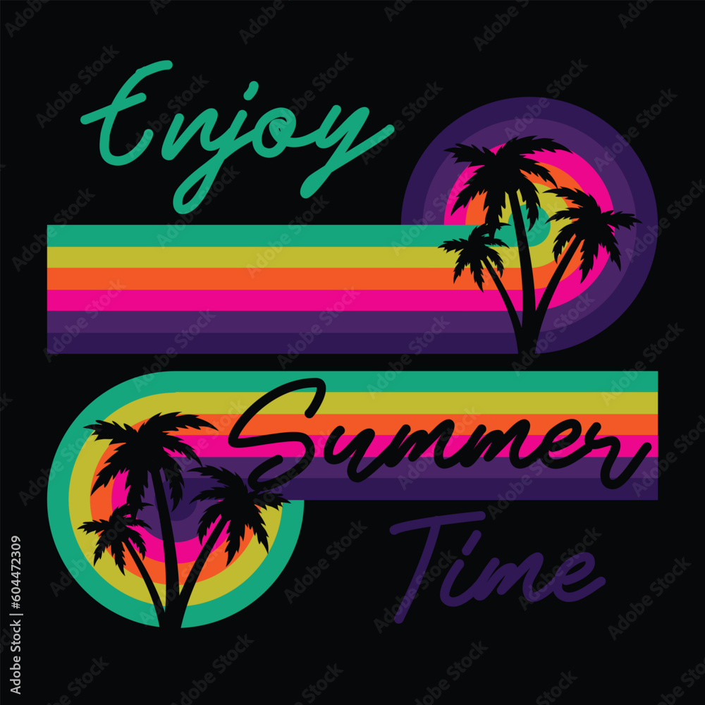 Obraz premium Enjoy summer time vintage retro tee gift