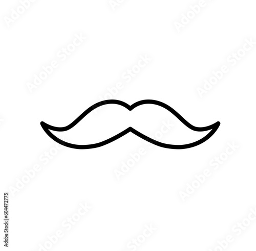 Cute mustache beard outline icon