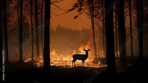 Forest Fire: A Nightmare for Wildlife. Generated by AI.