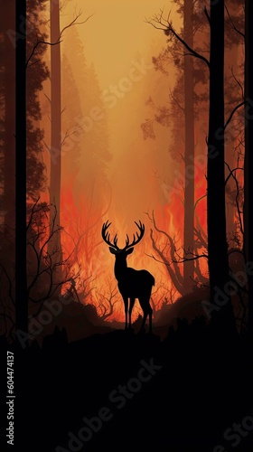 Forest Fire: A Nightmare for Wildlife. Generated by AI. © DigitalMuseCreations
