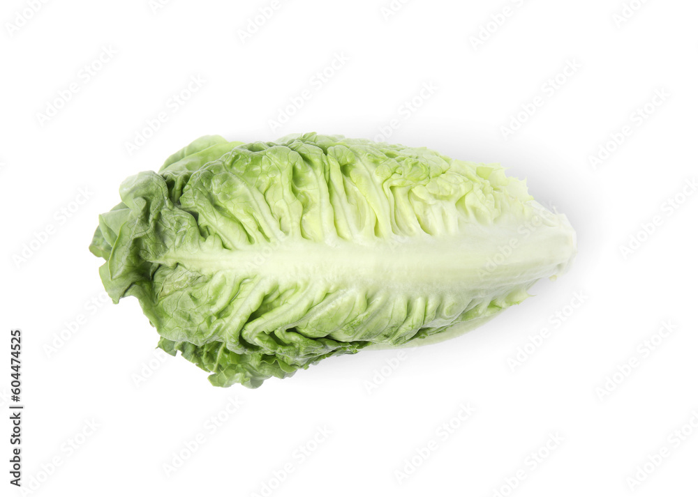 Fresh green romaine lettuce isolated on white, top view Fresh green romaine lettuce isolated on white, top view