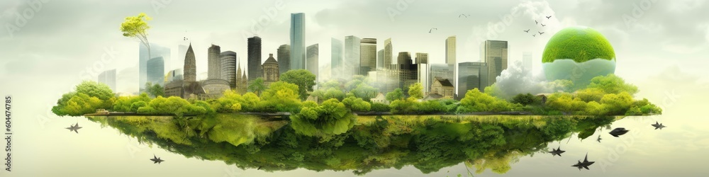 Fototapeta premium Sustainable Environment and Green Nature generated by AI