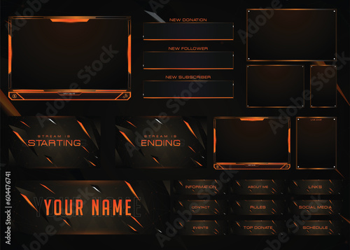 Twitch Overlay Live Stream template set