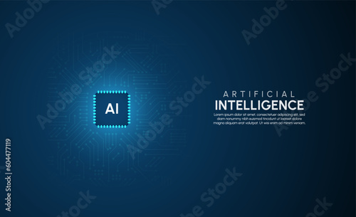 Artificial intelligence network concept background template Vector illustration.