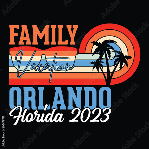 Vintage Retro Style Family Vacation Orlando T-shirt