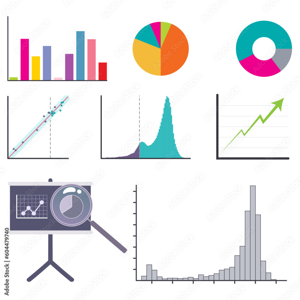 Graph and chart design elements vector illustration graphics Graph and chart design elements vector illustration graphics