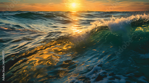 朝の静謐な海の風景 No.010 | Tranquil Serenity of the Morning Sea Generative AI