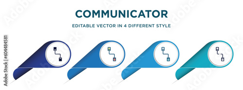 communicator icon in 4 different styles such as filled, color, glyph, colorful, lineal color. set of vector for web, mobile, ui