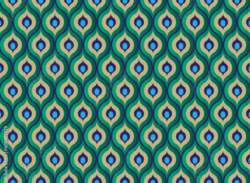 Continuous abstract background pattern. Peacock's tail concept 
