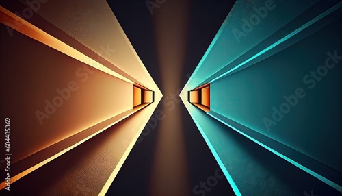 Geometry of orange and blue diagonals Futuristic stylish geometry Abstract, Elegant and Modern AI-generated illustration