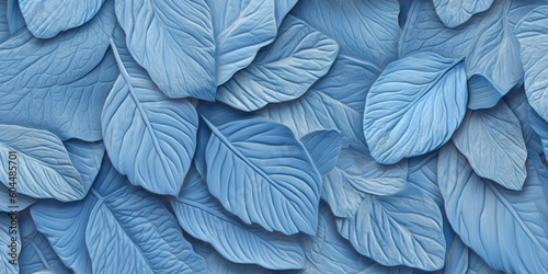 Blue leaf tropicalpattern copy space background  by generative AI tools