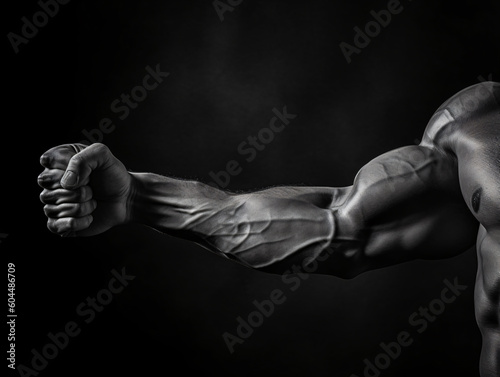 Close-up Arm muscles biceps Generative ai © Sara_P