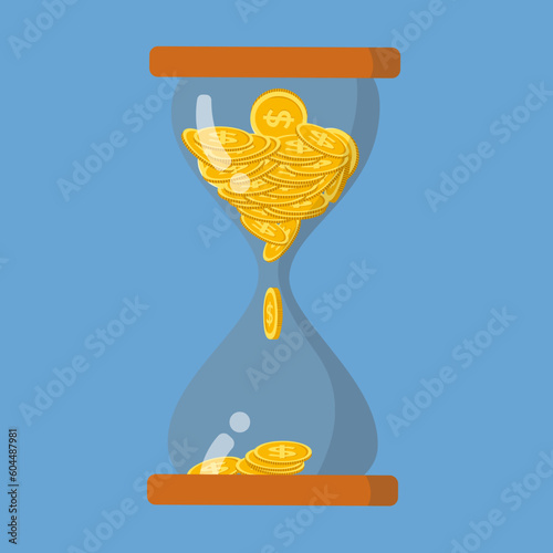 coins falling in sand clock