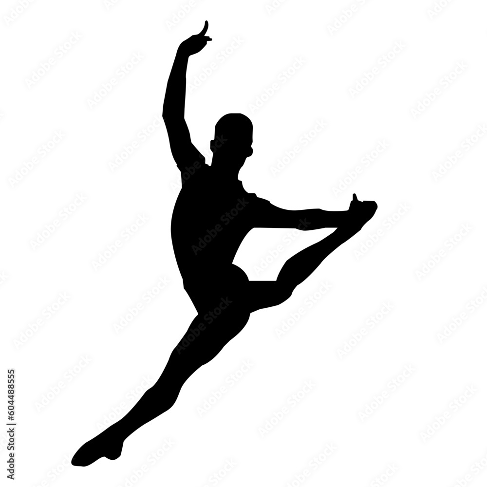 contour of a male dancer in a big ballet jump