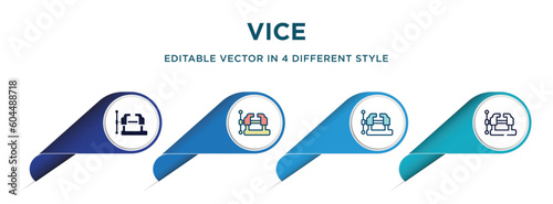 vice icon in 4 different styles such as filled, color, glyph, colorful, lineal color. set of vector for web, mobile, ui