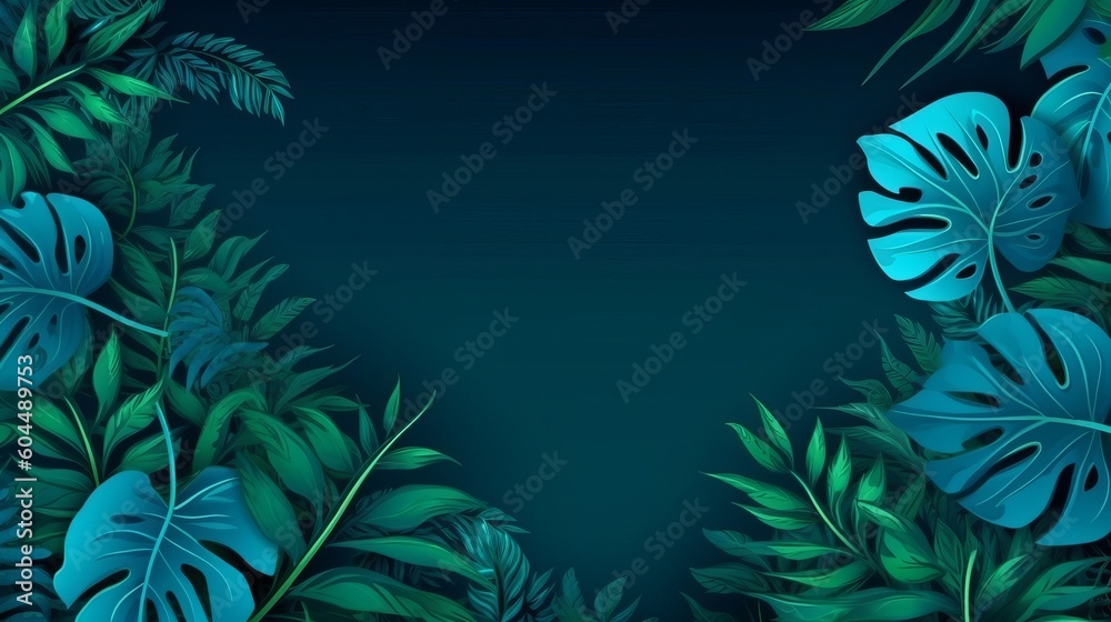 frame of tropical flowers frame of tropical flowers