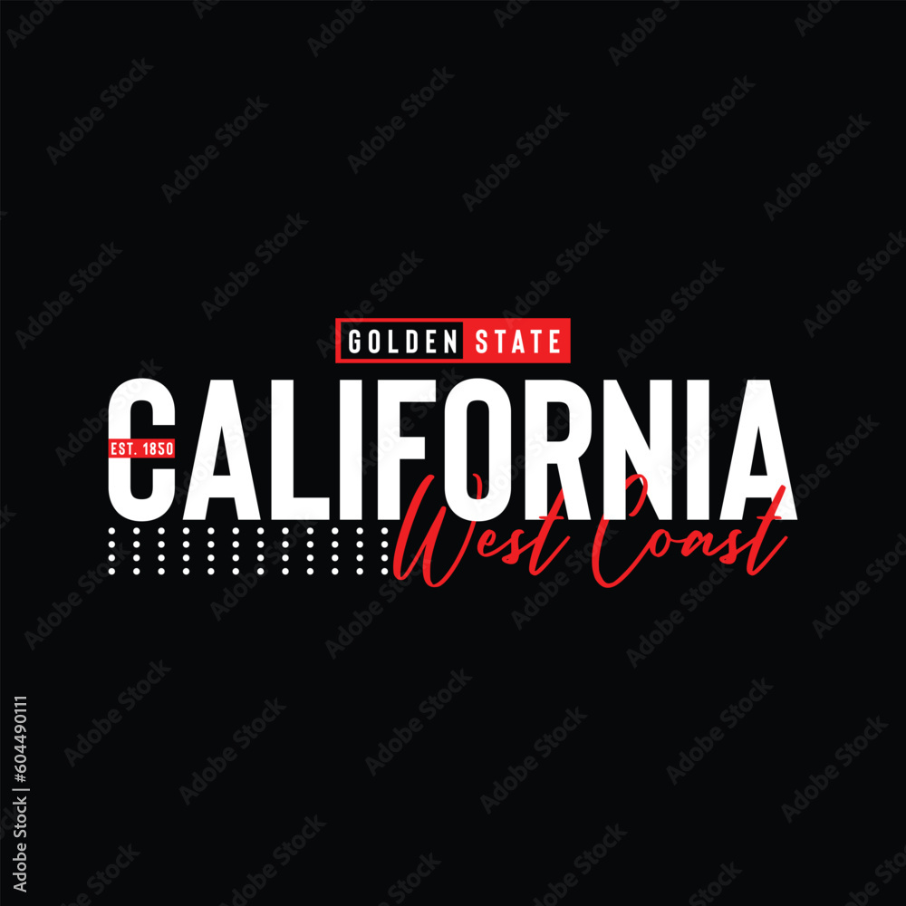 California West Coast Modern Typography Vector Template