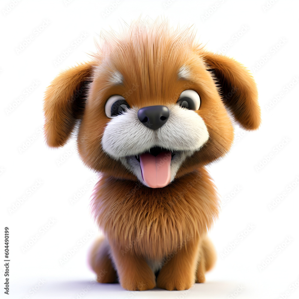 Adorable 3D Render Illustration of a Realistic and Cute Dog, Generative AI Adorable 3D Render Illustration of a Realistic and Cute Dog, Generative AI