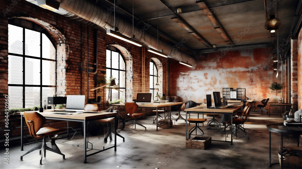 Generative AI, Raw and Edgy Industrial Workspace Generative AI, Raw and Edgy Industrial Workspace