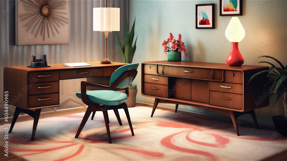 Generative AI, Timeless Work: A Mid-Century Modern Home Office Generative AI, Timeless Work: A Mid-Century Modern Home Office