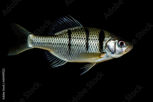 monochrome fish on a dark backdrop Generative AI