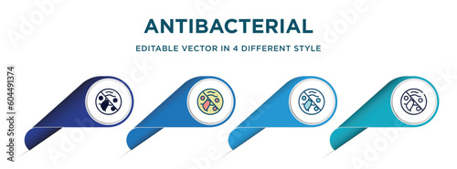 antibacterial icon in 4 different styles such as filled, color, glyph, colorful, lineal color. set of vector for web, mobile, ui
