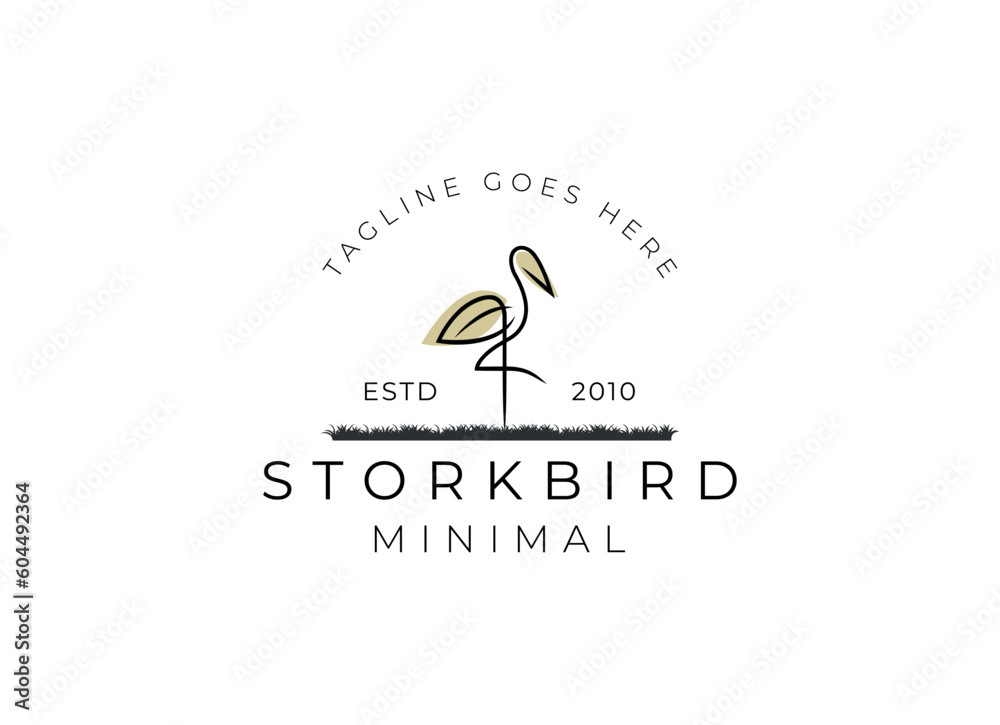 Stork bird logo icon symbol design Stork bird logo icon symbol design