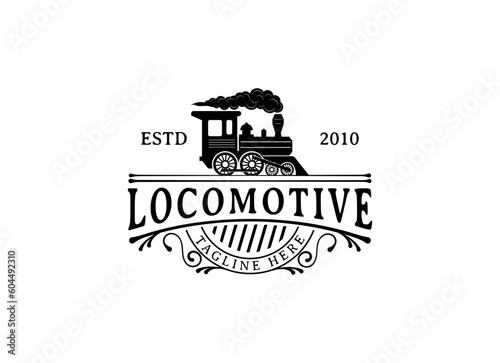 Train Locomotive Logo Design. Train Logo Design