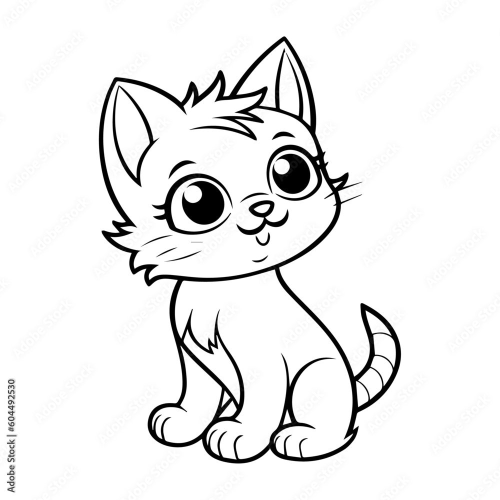 Obraz premium cat, cartoon, vector, for coloring