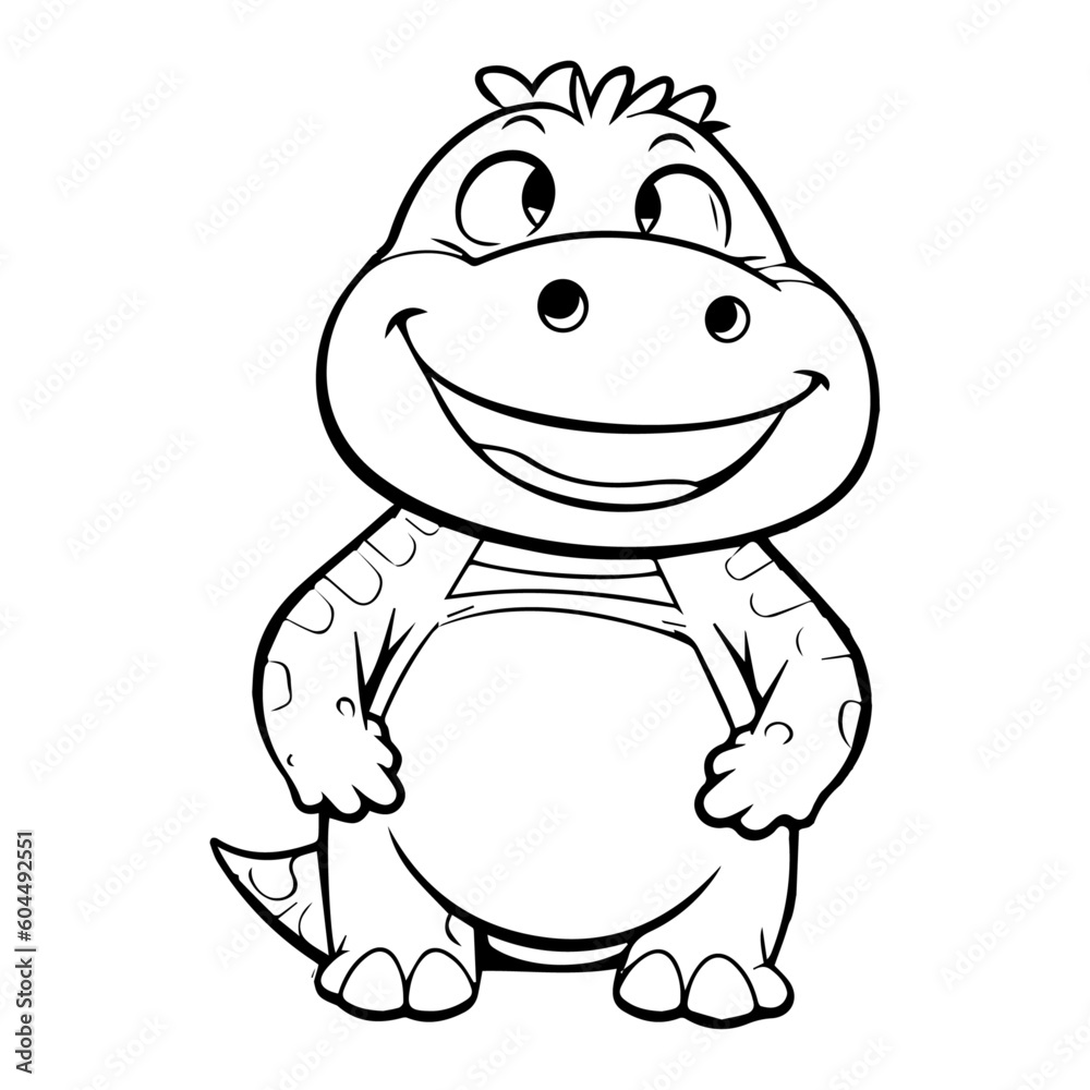 Fototapeta premium fantasy creature, cartoon, vector, for coloring